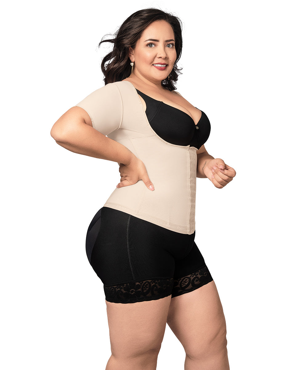 Vest Shaper With Short Sleeves • Beige  • Black ( Ref. O-062 / O-066 )