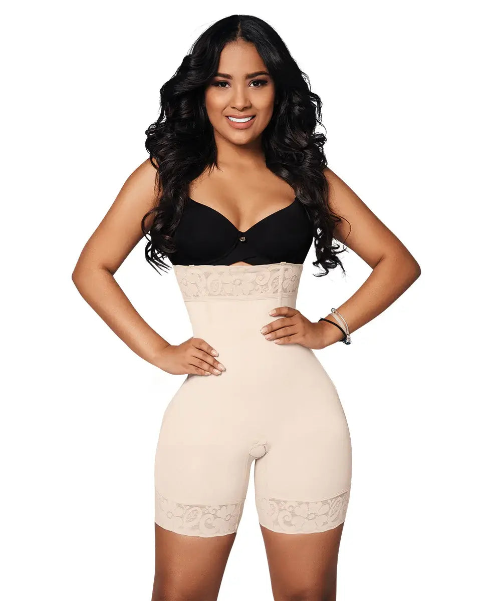 Seamless • Open Bust Strapless Mid Thigh • Beige  ( Ref. C-041 )