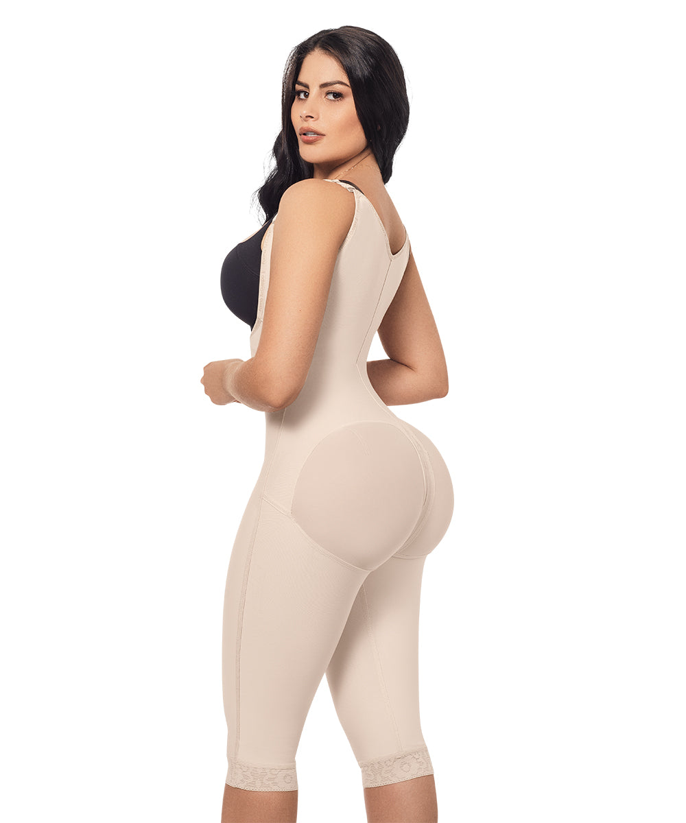 Knee-Length Hourglass Colombian Faja with Full-Body Compression ( Ref. O-021 )