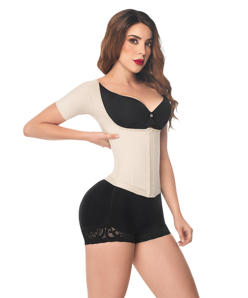 Vest Shaper With Short Sleeves • Beige  • Black ( Ref. O-062 / O-066 )