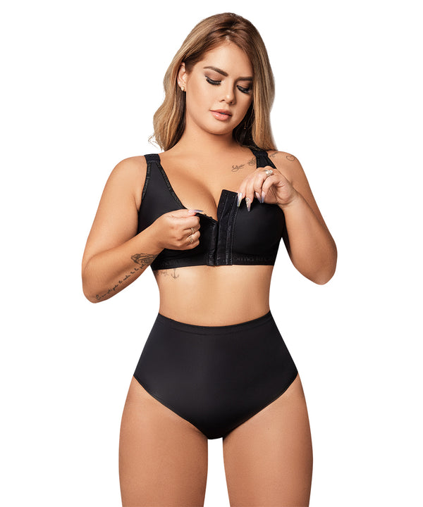Black Post Surgical Bra with Wide Straps ( Ref. C-082 )