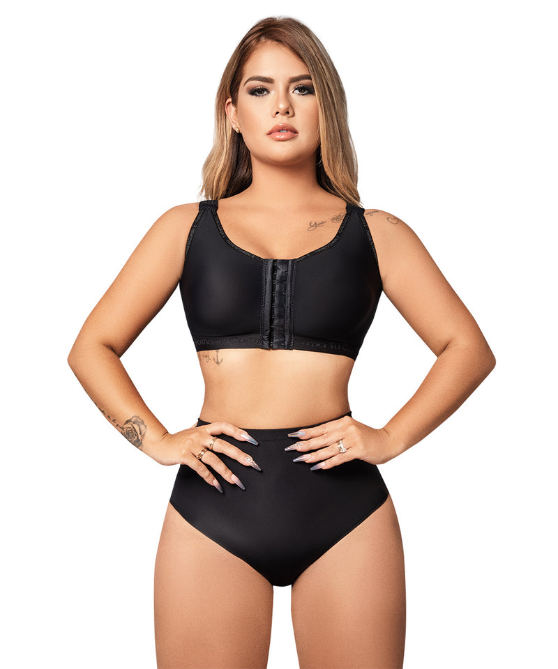 Black Post Surgical Bra with Wide Straps ( Ref. C-082 )