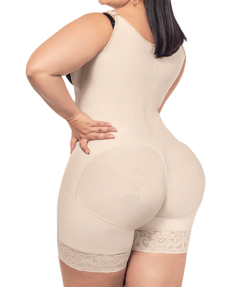 Fajas Colombianas Bum Lift Tummy Control Shapewear Mid Thigh Open