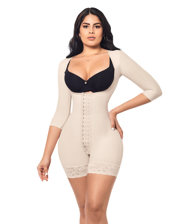 M&D 0468 Full Body Slimming Mid-Thigh Shaper  Fajas Colombianas Reductoras  Beige at  Women's Clothing store