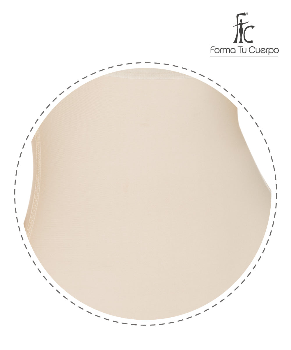 Seamless • Open Bust Bodysuit Mid Thigh • Straps • Beige • Black ( Ref. C-040 / C-044 )